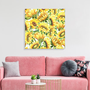 Lienzo Jardín de Girasoles Artísticos - Floral Vintage