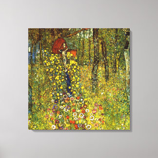 Lienzo Jardín de granja con Crucifijo por Gustav Klimt