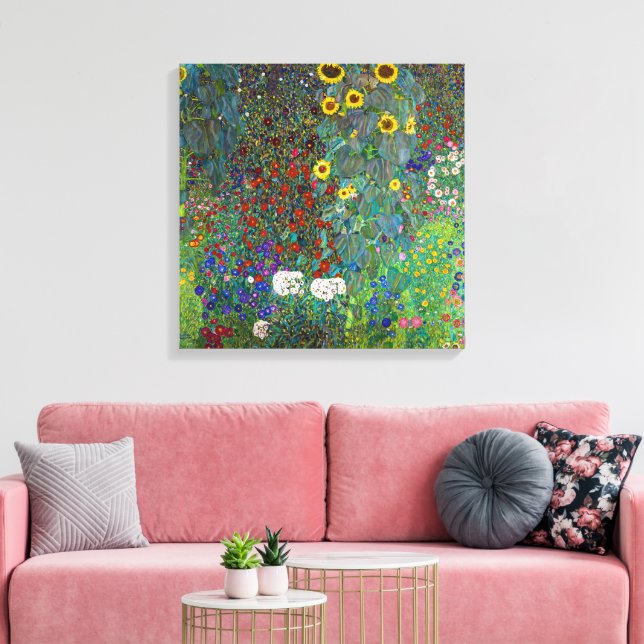 Lienzo Jardín de granja con girasoles | Gustav Klimt | (Insitu (Sala de estar))