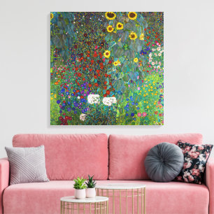 Lienzo Jardín de granja con girasoles Gustav Klimt