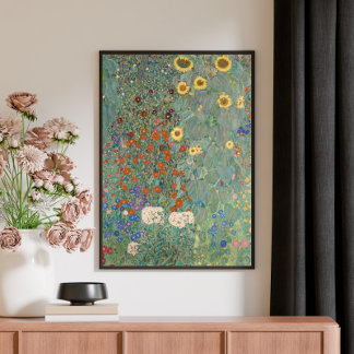 Lienzo Jardín de granja de Gustav Klimt con girasoles (19