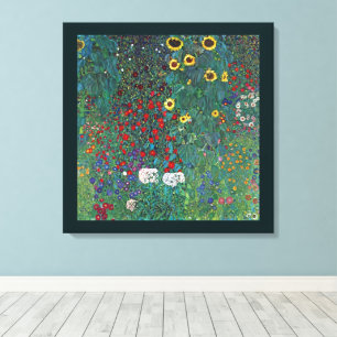 Lienzo Jardín de granjero con girasol de Klimt, flores vi