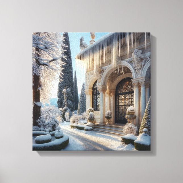 Lienzo Jardín de hielo elegante para invierno (Anverso)