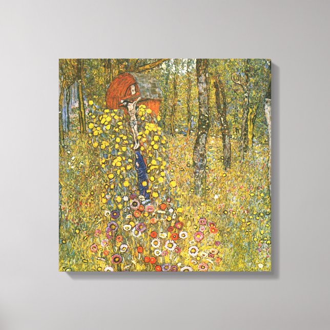 Lienzo Jardín de la granja Klimt con Crucifijo (Anverso)
