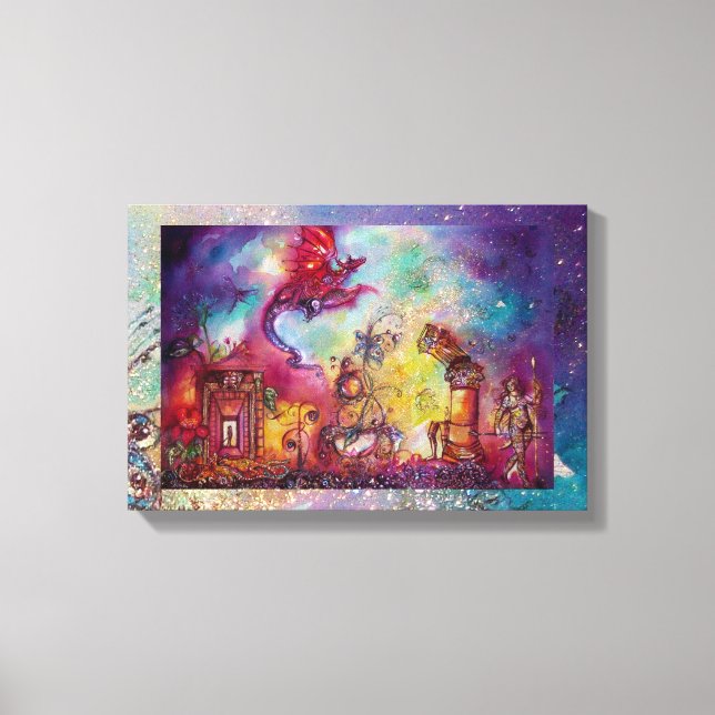 LIENZO JARDÍN DE LAS SOMBRAS PERDIDAS VOLANDO DRAGÓN ROJO (Anverso)