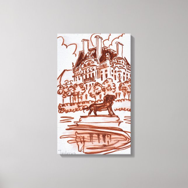 Lienzo Jardín de las Tullerías cerca del Louvre | París,  (Anverso)