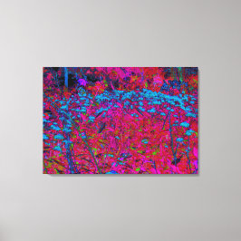 Lienzo Jardín de Magenta de Flores Psicodélico Lirio Púrp