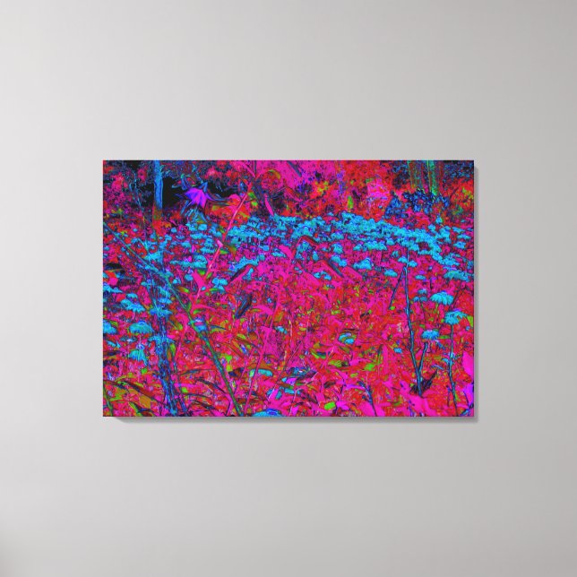 Lienzo Jardín de Magenta de Flores Psicodélico Lirio Púrp (Anverso)