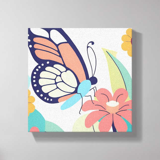 Lienzo Jardín de mariposas (Anverso)