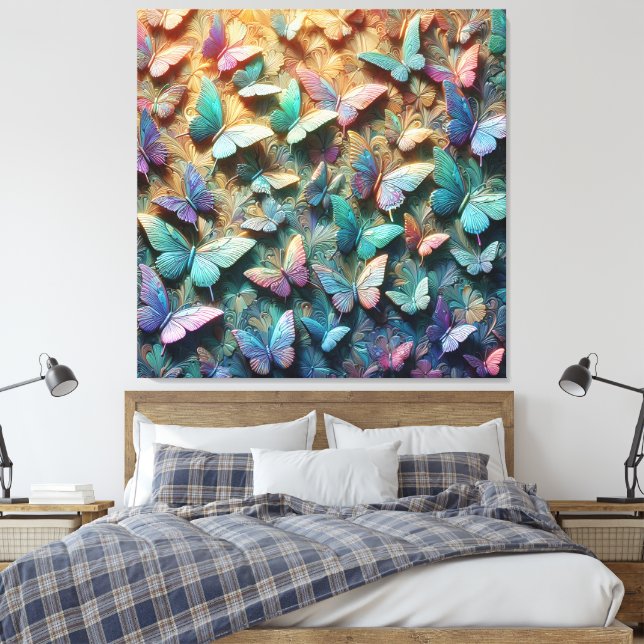 Lienzo Jardín de Mariposas Iridescentes (Insitu(Dormitorio))