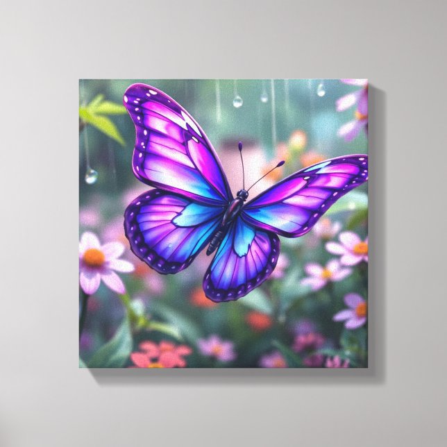 Lienzo Jardín de mariposas puras encantadas (Anverso)