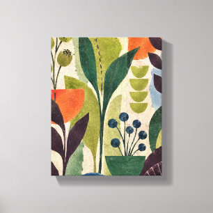 Lienzo Jardín de papel cortado Wasabi - Botánico texturiz