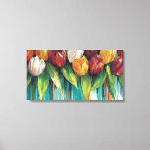 Lienzo Jardín de Tulipanes en Teal