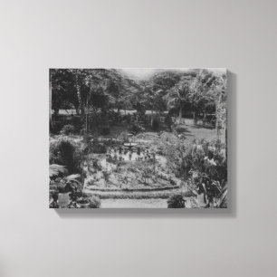 Lienzo Jardín de un chalet suburbano