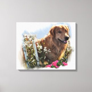 Lienzo Jardín de verano de Golden Retriever