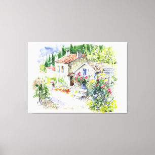Lienzo Jardín de verano de la primavera acuática