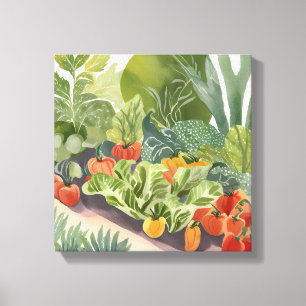 Lienzo Jardín de Verduras   Pintura Acuarela