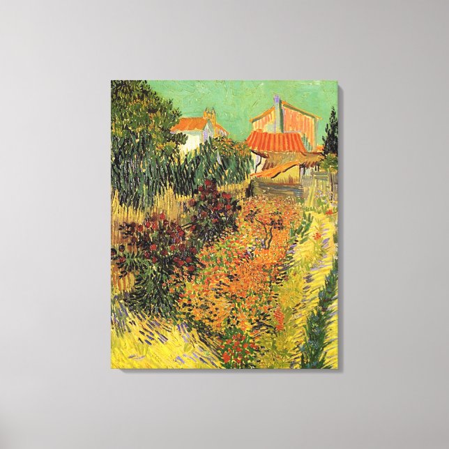 Lienzo Jardín detrás de una casa. (Anverso)