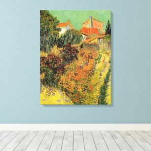 Lienzo Jardín detrás de una casa por Vincent van Gogh