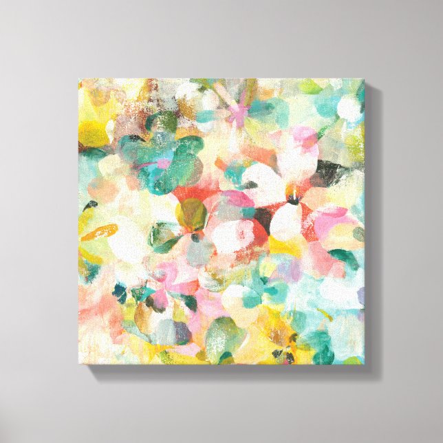 Lienzo Jardín feliz | Petales pasteles blandos (Anverso)