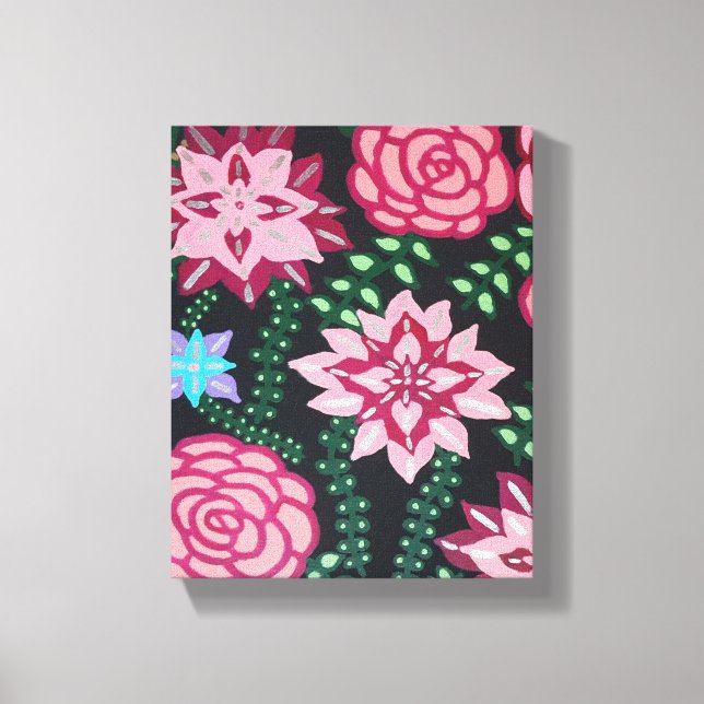 Lienzo Jardín floral rosa (Anverso)