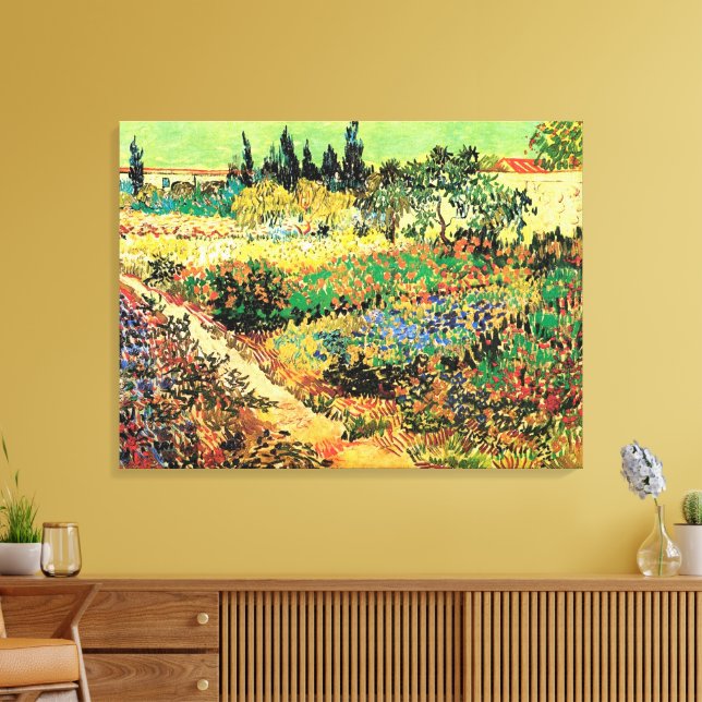 Lienzo Jardín florido con camino de Vincent van Gogh (Insitu (Sala de estar))