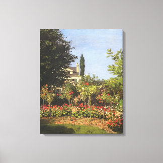 Lienzo Jardín florido en Sainte Adresse por Claude Monet