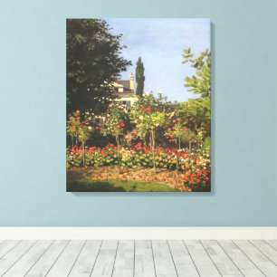 Lienzo Jardín Florido en Sainte Adresse por Claude Monet