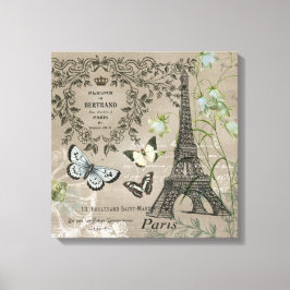 Lienzo Jardín francés vintage Torre Eiffel stretchedcanva