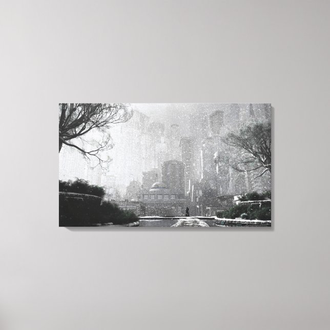 Lienzo Jardín Gótico (Invierno) (Anverso)