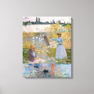 Lienzo Jardín impresionista y nenúfares de Claude Monet