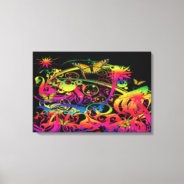 Lienzo Jardín mágico con mariposas (Anverso)