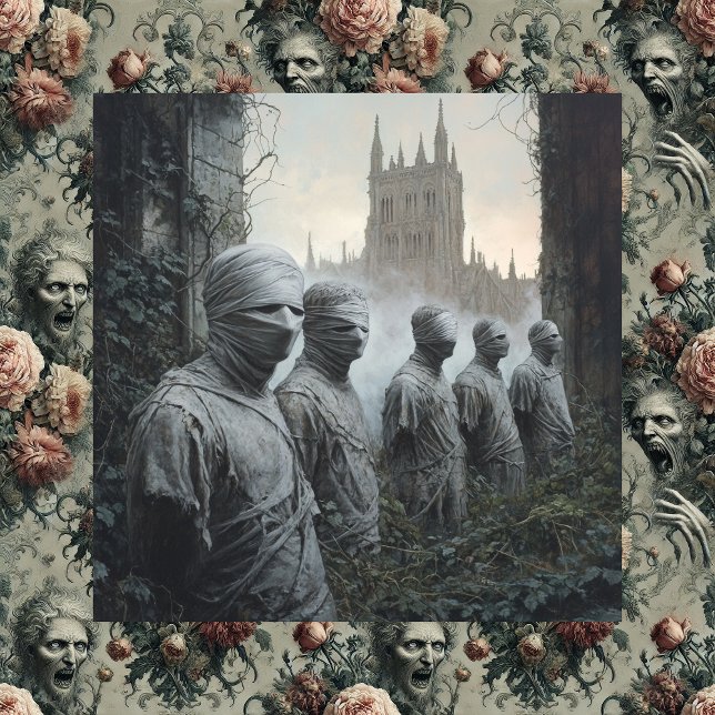 Lienzo Jardín Memento Mori — Gótico  (Memento Mori Garden + Lazarus Weeps)