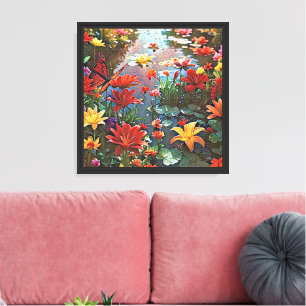 Lienzo Jardín Surreal - Diseño de Ilustracion floral 3