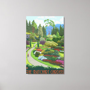 Lienzo Jardines de Butchart - bahía de Brentwood
