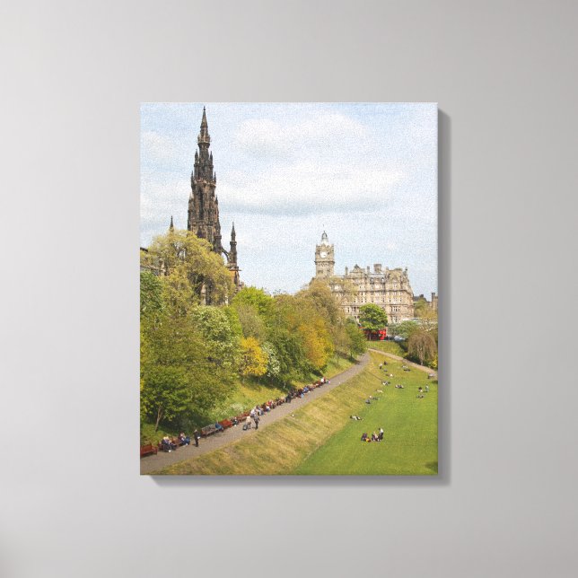 Lienzo Jardines Princes Street, Edimburgo, Escocia (Anverso)