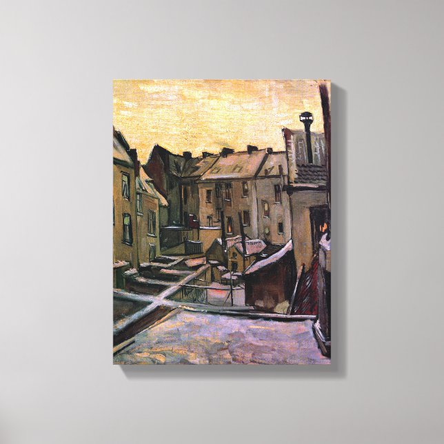 Lienzo Jardines traseros de viejas casas de Van Gogh (Anverso)