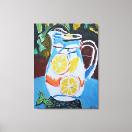 Lienzo Jarra de limonada fresca naturaleza muerta