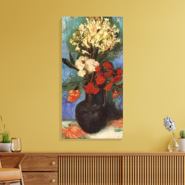 Lienzo Jarrón con Claveles de Vincent van Gogh (Insitu (Sala de estar))