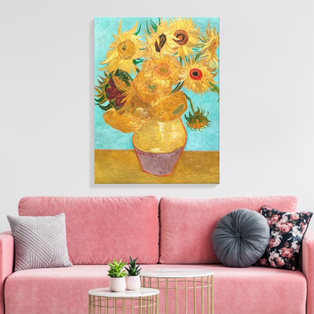 Lienzo Jarrón con doce girasoles | Van Gogh | (Insitu (Sala de estar))