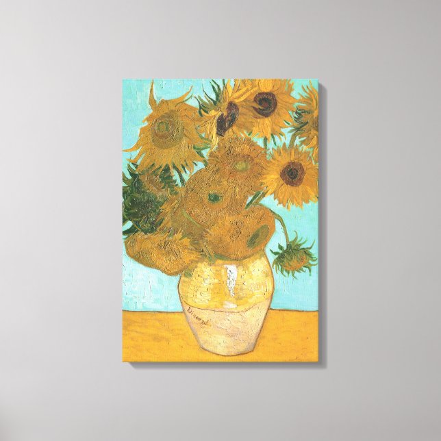 Lienzo Jarrón con doce girasoles - Vincent van Gogh (Anverso)