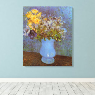 Lienzo Jarrón con lilas y margaritas por Vincent van Gogh