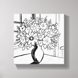 Lienzo Jarrón de flores Bouquet Modernista Minimalista