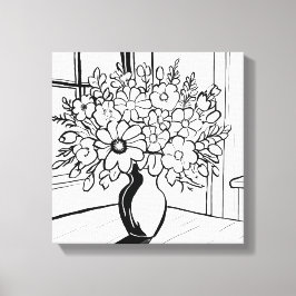 Lienzo Jarrón de flores Bouquet Modernista Minimalista