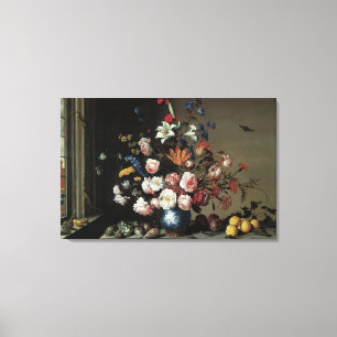 Lienzo Jarrón de flores junto a una ventana, Balthasar va