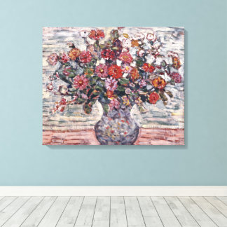 Lienzo Jarrón de flores, Zinnias por Maurice Prendergast