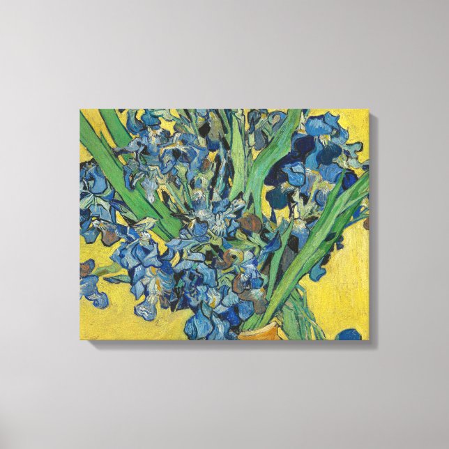 Lienzo Jarrón de Van Gogh con Iris Clasicismo Impresionis (Anverso)