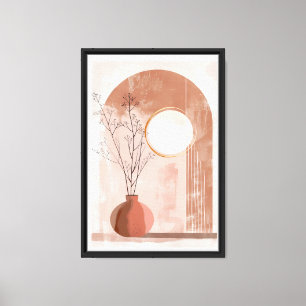 Lienzo Jarrón minimalista de terracota boho moderno