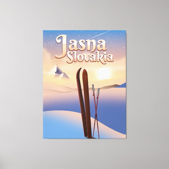 Lienzo Jasna, poster de esquí de Eslovaquia. (Anverso)