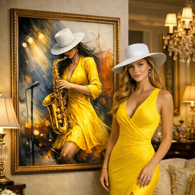 Lienzo Jazz Rhythm and Color (Here at the La Epoca store, you will find beautiful and vibrant works of art.)